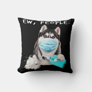Husky-Husky-Hunde tragen ein Gesichtsmasken-Gesche Kissen