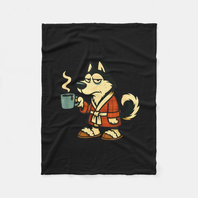 Husky I Think I'm Emotionally Constipated I Haven' Fleecedecke (Vorderseite)