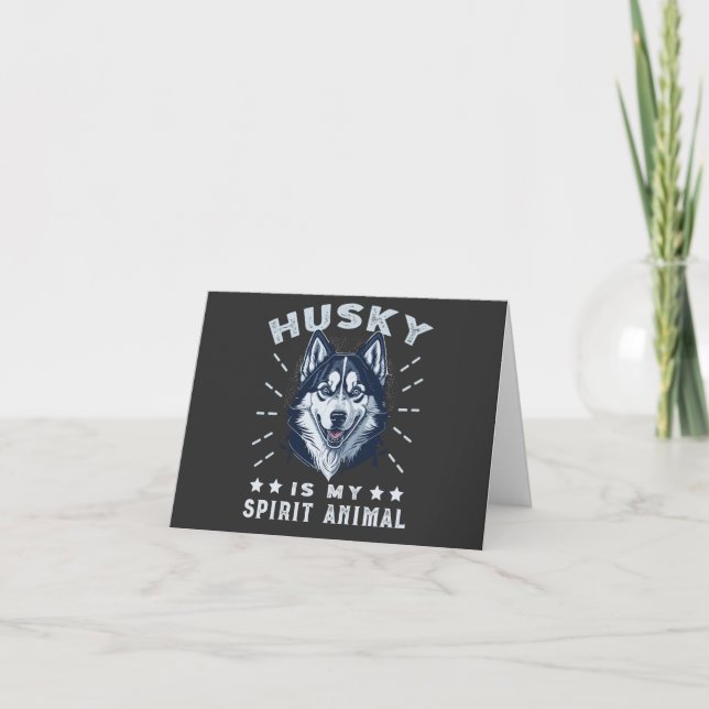 Husky ist mein Geist Tier Majestic Husky Hund Dankeskarte (Vorderseite)