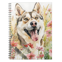 Husky Journal - Watercolor Dog Notebook