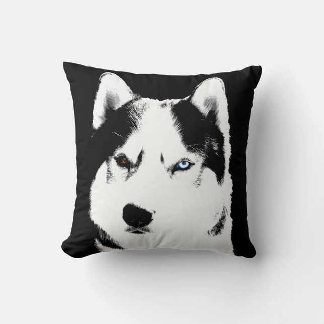 Husky Kissen Sibirien Husky Malamute Kissen Gesche (Vorderseite)