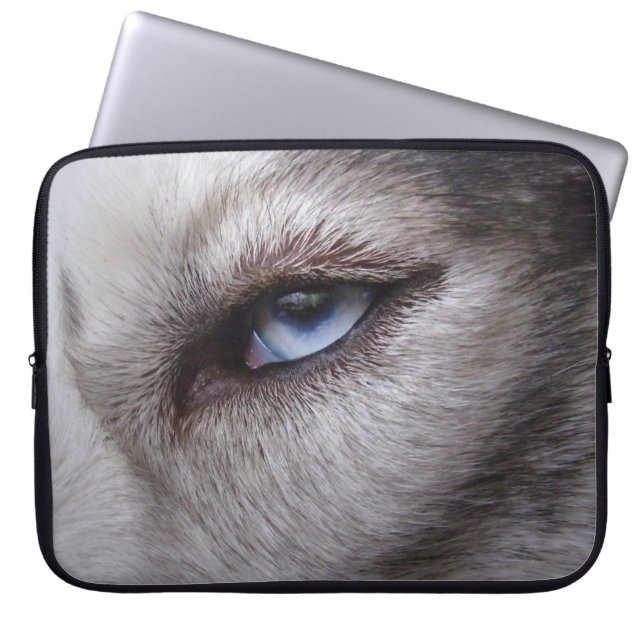 Husky Laptop Case Siberische Husky Blue Eyes Gesch (Vorderseite)