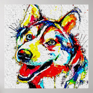Husky-Leinwand Poster