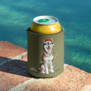 Husky-Liebhaber Weihnachten Sibirischer Weihnachts Dosenkühler