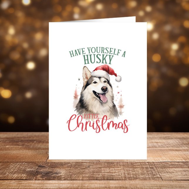 Husky lustige Weihnachtsfeiertage Feiertagskarte (Von Creator hochgeladen)