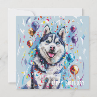 Husky / Malamute Geburtstagskarte