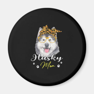 Husky-Mama Leopard Print Hund Liebhaber Geschenk Magnet