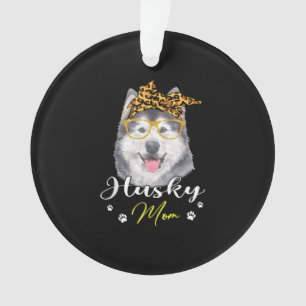 Husky-Mama Leopard Print Hund Liebhaber Geschenk Ornament