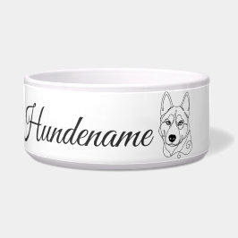 Husky Minimalist Line Art personalized bowl Napf