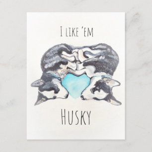 Husky-Mitteilungskarten Einladung