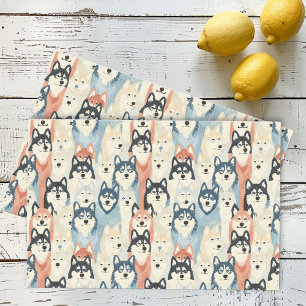 Husky-Muster Hund Seidenpapier