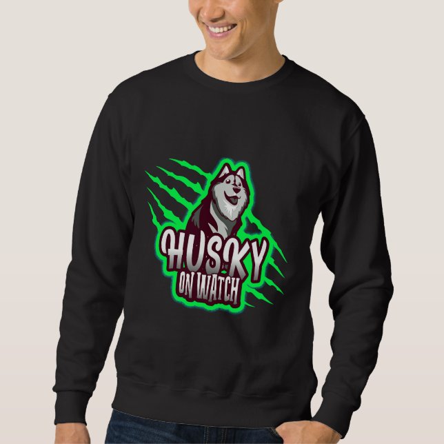 Husky on Watch Sweatshirt (Vorderseite)