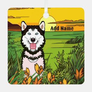 Husky Ornament Aus Metall