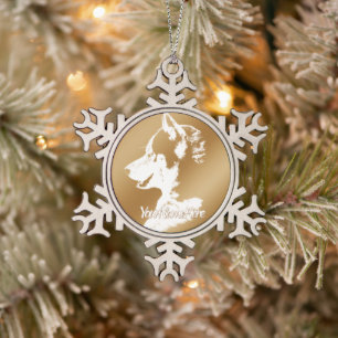 Husky-Ornament Dekoration Schneeflocken Zinn-Ornament