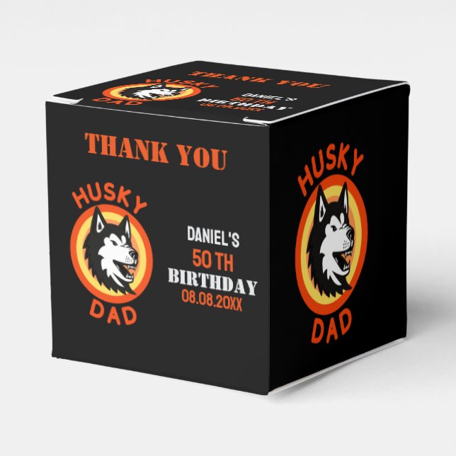 Husky Papa, Chien Papa Ballotins d'anniversaire (Verso)