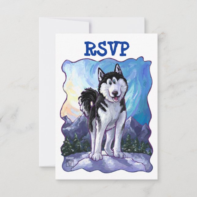 Husky Party Center RSVP Cards Karte (Vorderseite)
