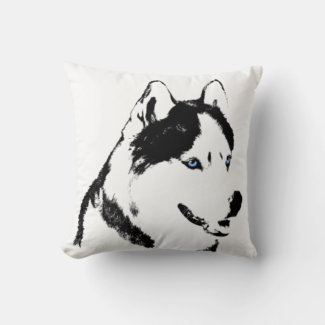 Husky-Pillow-Sibirien-Husky-Malamute-Geschenke Kissen (Vorderseite)