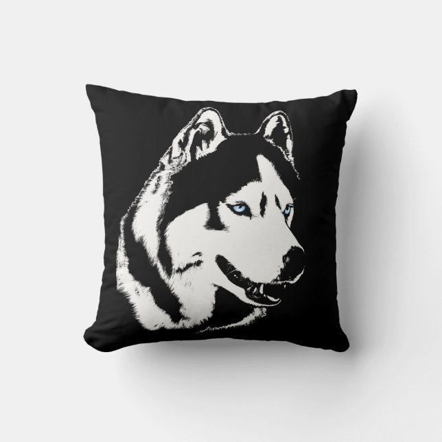 Husky-Pillow-Sibirien-Husky-Malamute-Geschenke Kissen (Vorderseite)