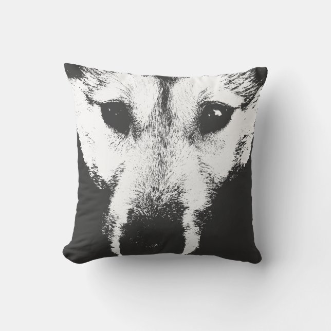 Husky Pillow Wolf Pup Pillows Malamute Geschenke Kissen (Vorderseite)