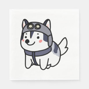 Husky Pilot Hund Lover Malamute Serviette