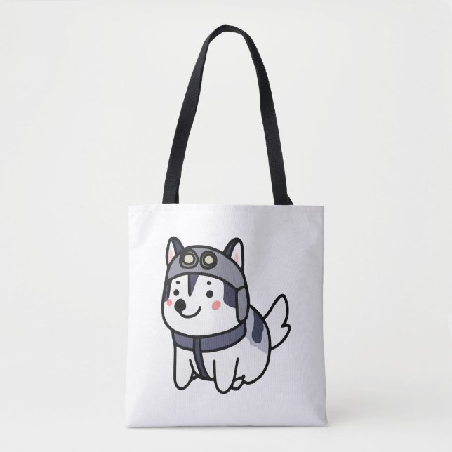 Husky Pilot Hund Lover Malamute Tasche (Vorderseite)
