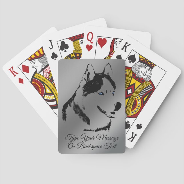 Husky Playing Cards Personalisierte Husky Hund Car Spielkarten (Rückseite)