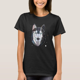 Husky Polygon Tier Abstrakte Geometrische Form Kun T-Shirt