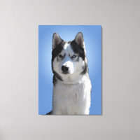Husky Print Stretched Husky Malamute Dog Leinwand