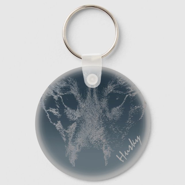 Husky Pup Schlüsselanhänger Husky Wolf Dog Custom  (Vorderseite)