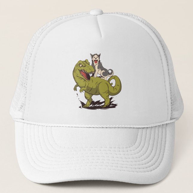 HUSKY RIDING DINOSAUR TRUCKERKAPPE (Vorderseite)