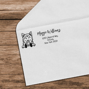 Husky-Rücksendeadresse, Hundezucht Gummistempel