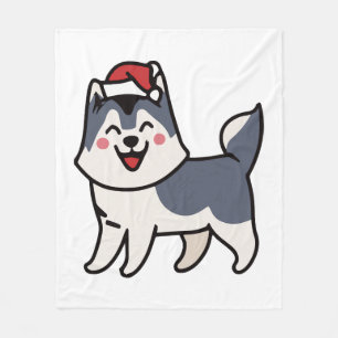 Husky Santa Dog Lover Malamute Fleecedecke