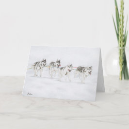 Husky-Schlitten-Hunderennen-Team Karte