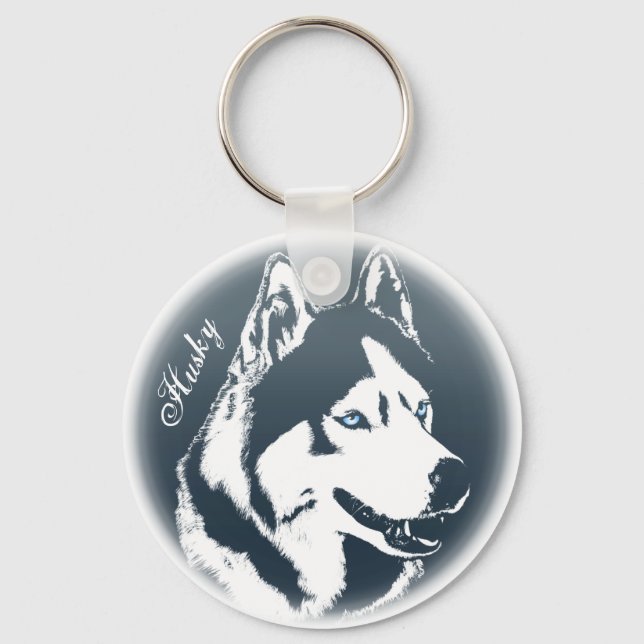 Husky Schlüsselanhänger Husky Malamute Dog Schlüss (Vorderseite)