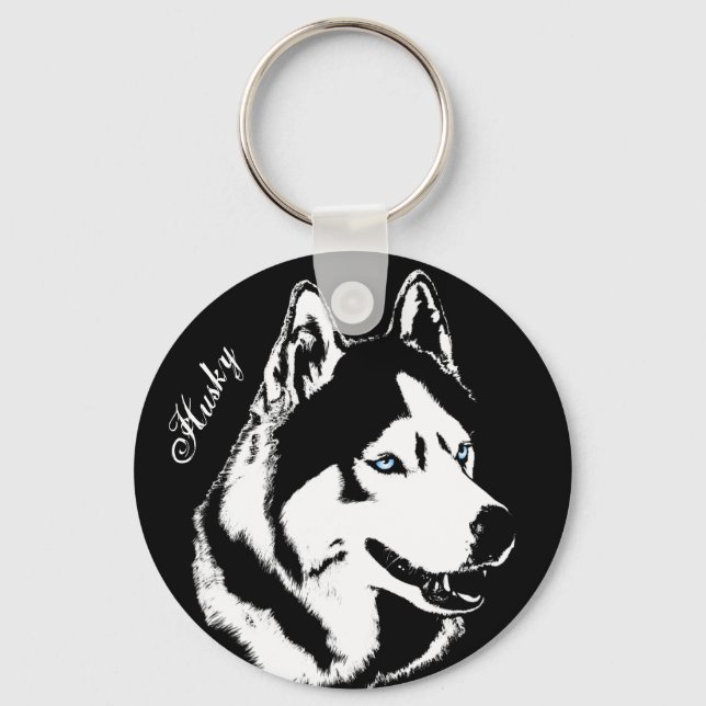 Husky Schlüsselanhänger Husky Malamute Schlüsselan (Vorderseite)