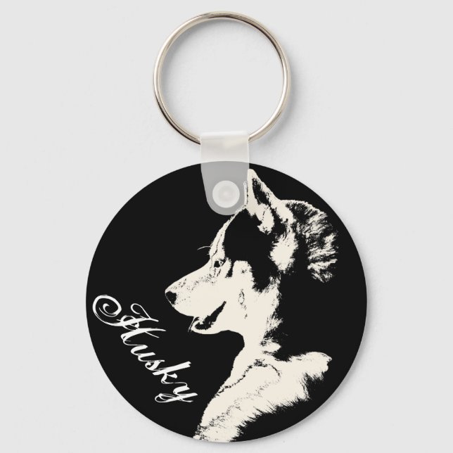 Husky Schlüsselanhänger Siberian Husky Dog Schlüss (Vorderseite)