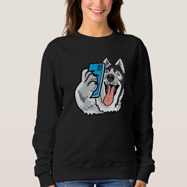 Husky Selfie Photographer   Sweatshirt (Vorderseite)