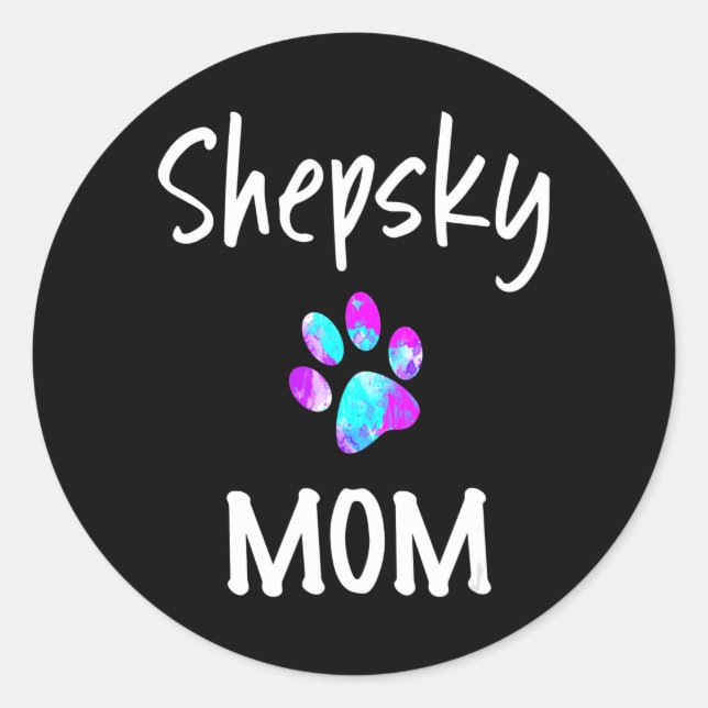 Husky | Shepsky Mama German Shepherd Husky Mix Dog Runder Aufkleber (Vorderseite)