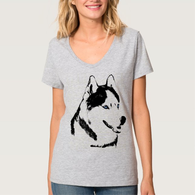 Husky-Shirt Husky-Malamute-Schlitten-Hundeshirt T-Shirt (Vorderseite)