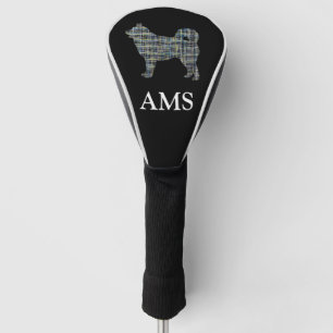 Husky Siberian Hund Niedliche Silhouette Y&B Grid Golf Headcover
