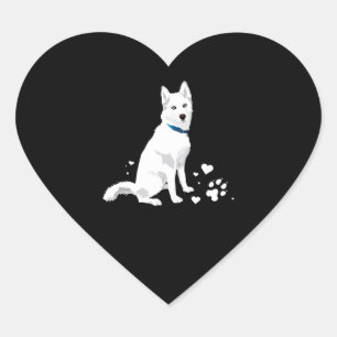 Husky Siberian Husky Sweet White Snow Dog Herz-Aufkleber