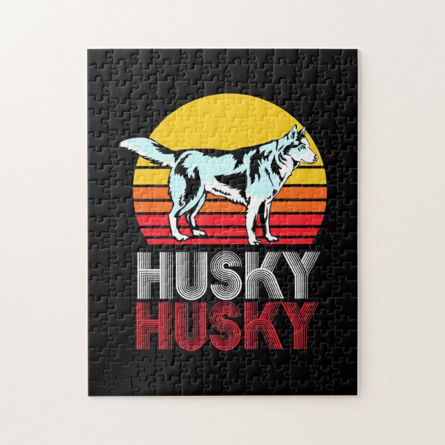 Husky Siberian Retro Vintag (Vertikal)