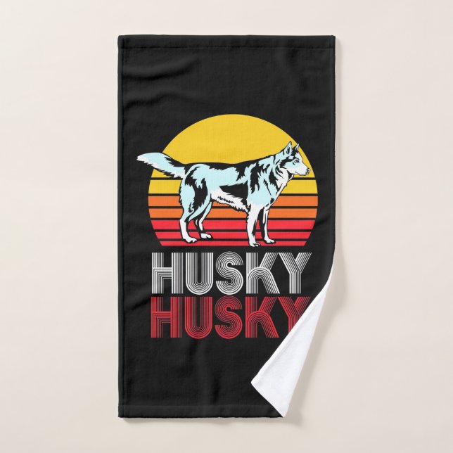 Husky Siberian Retro Vintag Handtuch (Handtuch)