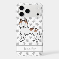 Husky Sibérien pie tachetée rouge dessin animé de