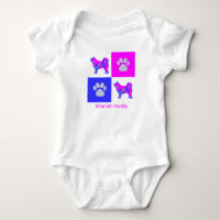 Husky Siberischer Hund & Paw Pink und Blau
