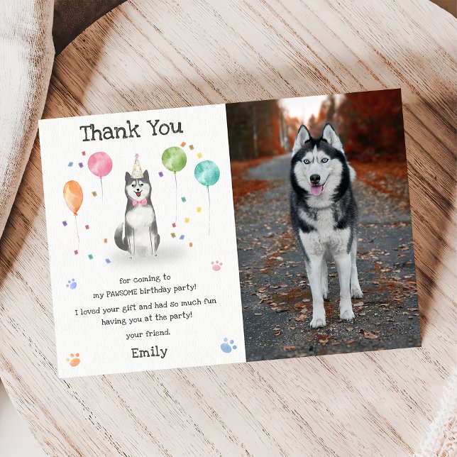 Husky Sibir Chien chiot Carte de remerciements d'a (Créateur téléchargé)