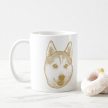 Husky Sibir Dog Personalisiert Hand Zeichnend