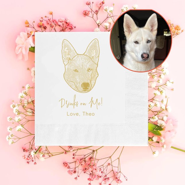 Husky Sibir Dog Personalisiert trinken Serviette (Von Creator hochgeladen)