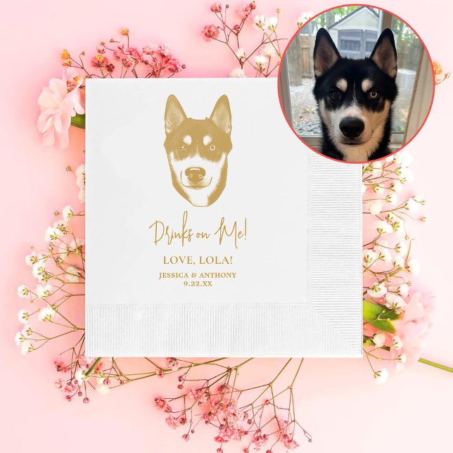 Husky Sibir Dog Personalisierte Getränke Serviette (Von Creator hochgeladen)