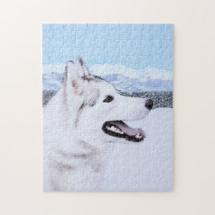 Husky-(Silber und Weiß) Malerei-Hundekunst